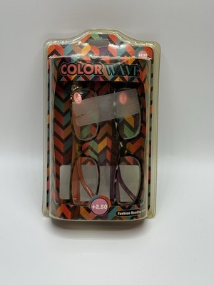 Color Wave +2.50 Fashion Reading Glasses Value Pack 2 Pair Box 