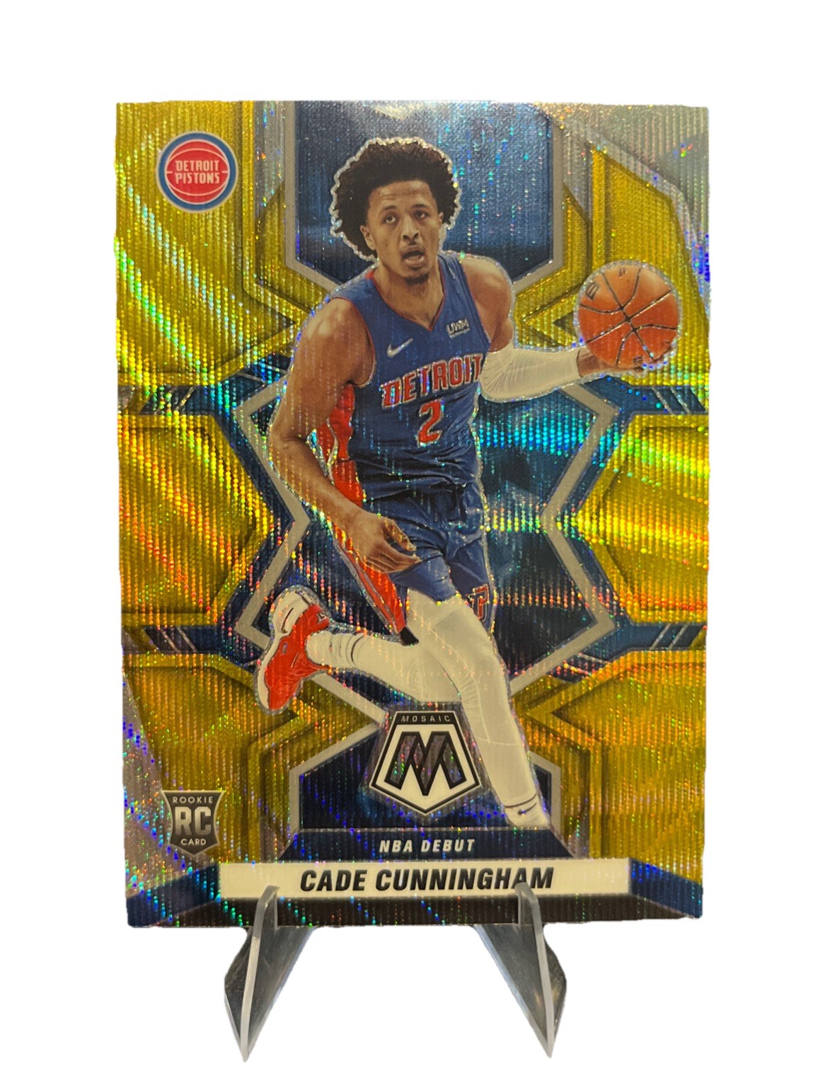 2021-22 Panini Mosaic Cade Cunningham #261 Rookie RC GOLD Wave Prizm SSP