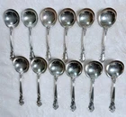 12 Gorham Chantilly Sterling Boullion Spoons (Oval Soup) Pat 1895 Mono NER
