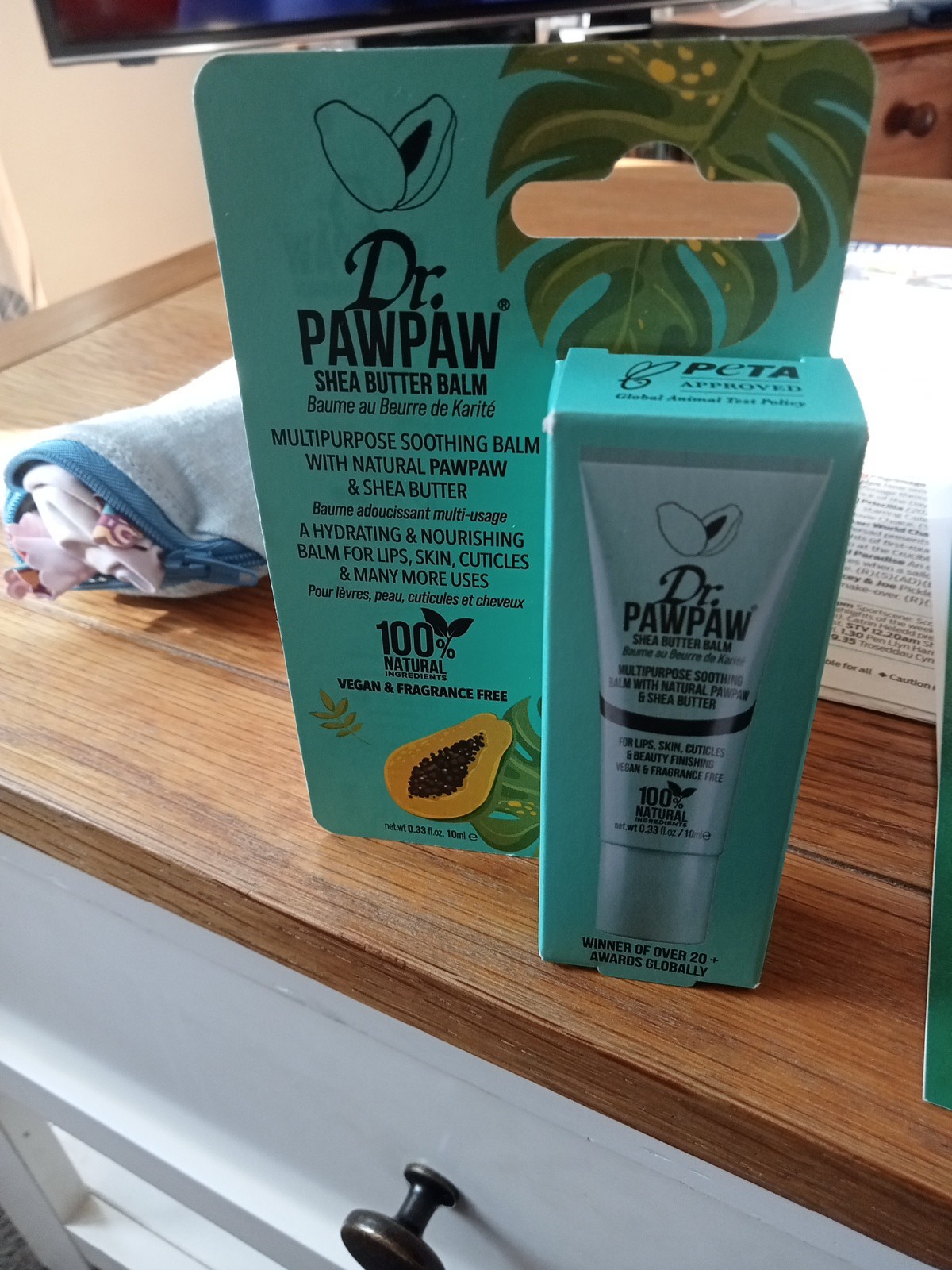 2 x Dr. Paw Paw Shea Butter & Papaya Moisturizer Lip Balm 10ML - NEW UK