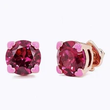 NWT Kate Spade Heart Prong Earrings Red Pink Rose Gold Plated