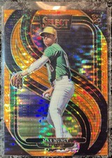 2025 Panini Select Max Muncy RC #160 Orange Pulsar /49 Rookie A’s