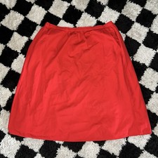 Vintage Sears Red Wrap Skirt Womens A-Line Tie Waist Size 14 Pockets Made In USA
