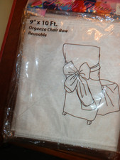 White Sheer Organza 9" x 10' CHAIR SASHES Bows Wedding Ceremony Decor Set of 12