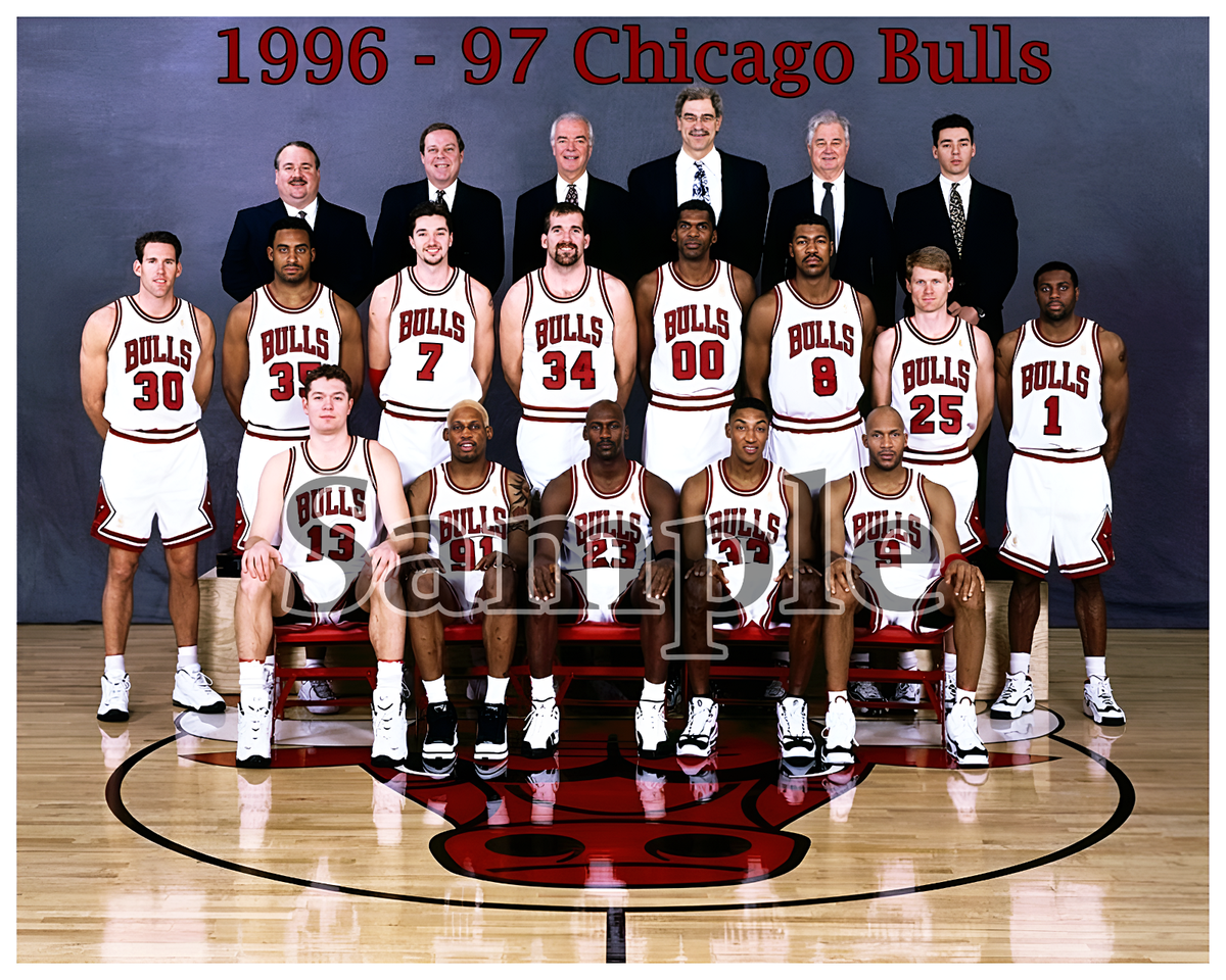1996 - 97 Chicago Bulls Team Picture Color 8 X 10 Photo Picture | eBay