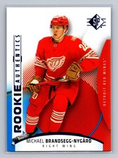 2025-26 SP #140 Michael Brandsegg-Nygard Detroit Red Wings Blue Parallel RC