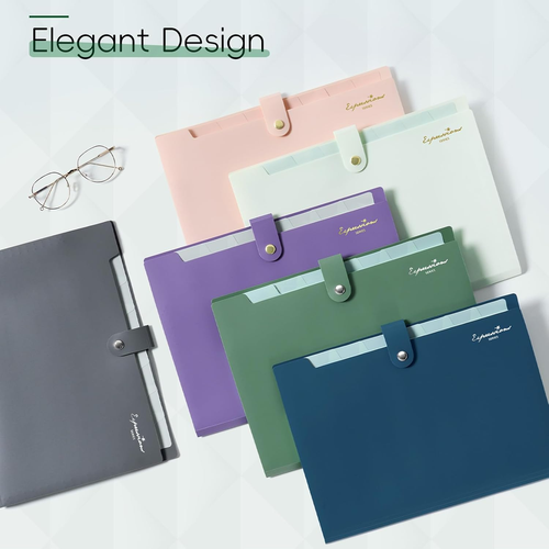 Elegante Akkordeon Datei Organizer mit Etiketten, 8 Taschen Erweiterbar Datei Ordner, Po - Bild 2 von 12