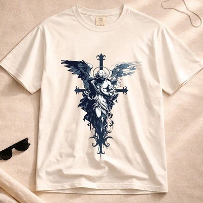 Fallen Angel Shirt Gothic Angel Tee Christian Art Grunge Washed Apparel