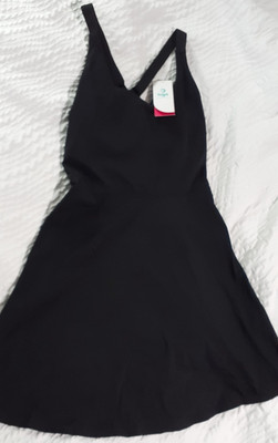 Women's Iuga XS Black Padded Activewear Dress With Attached Shorts