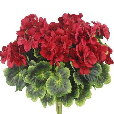 2 Pcs Artificial Geraniums for Outdoor Silk Geranium Flowers Red Artificial Gera