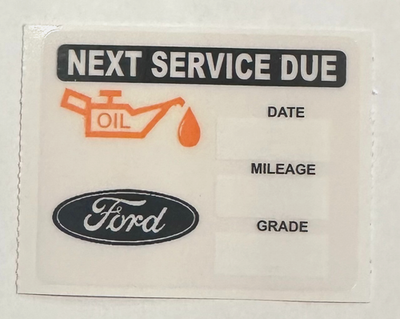 #ad 50 FORD OVAL LOGO STATIC CLING OIL CHANGE REMINDER STICKERS DECALS FREE S H $9.99