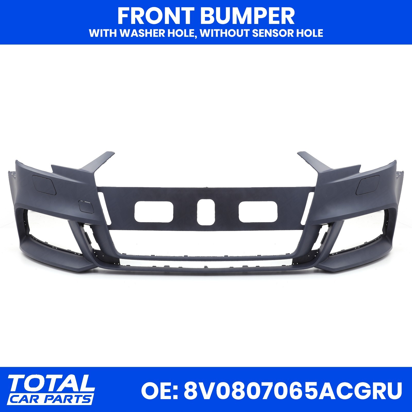 PRIMED FRONT BUMPER NO WASHER/PDC FOR AUDI A3 8V FACELIFT S LINE SPORTBACK 16-20