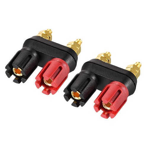 2Pcs Double Poteau reliure M5 Connecteur amplificateur puissance fileté