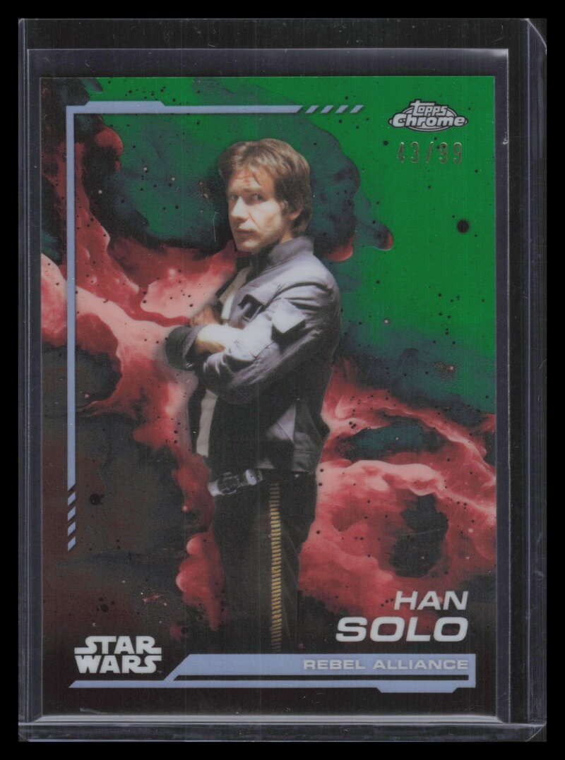 2024 Topps Chrome Star Wars Kashyyk Green Refractor 102 Han Solo 43/99