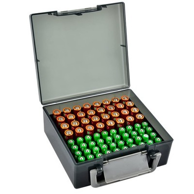 FULLCASE Battery Storage Organizer Holder Holds 72 AA AAA Batteries, Box Case...