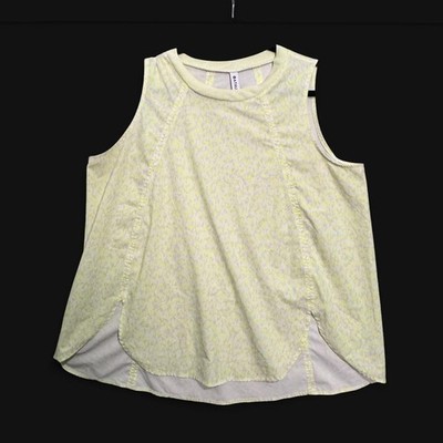 Athleta Sleeveless Top Yellow Print Activewear Dopamine Sun Athleisure Sz 1X