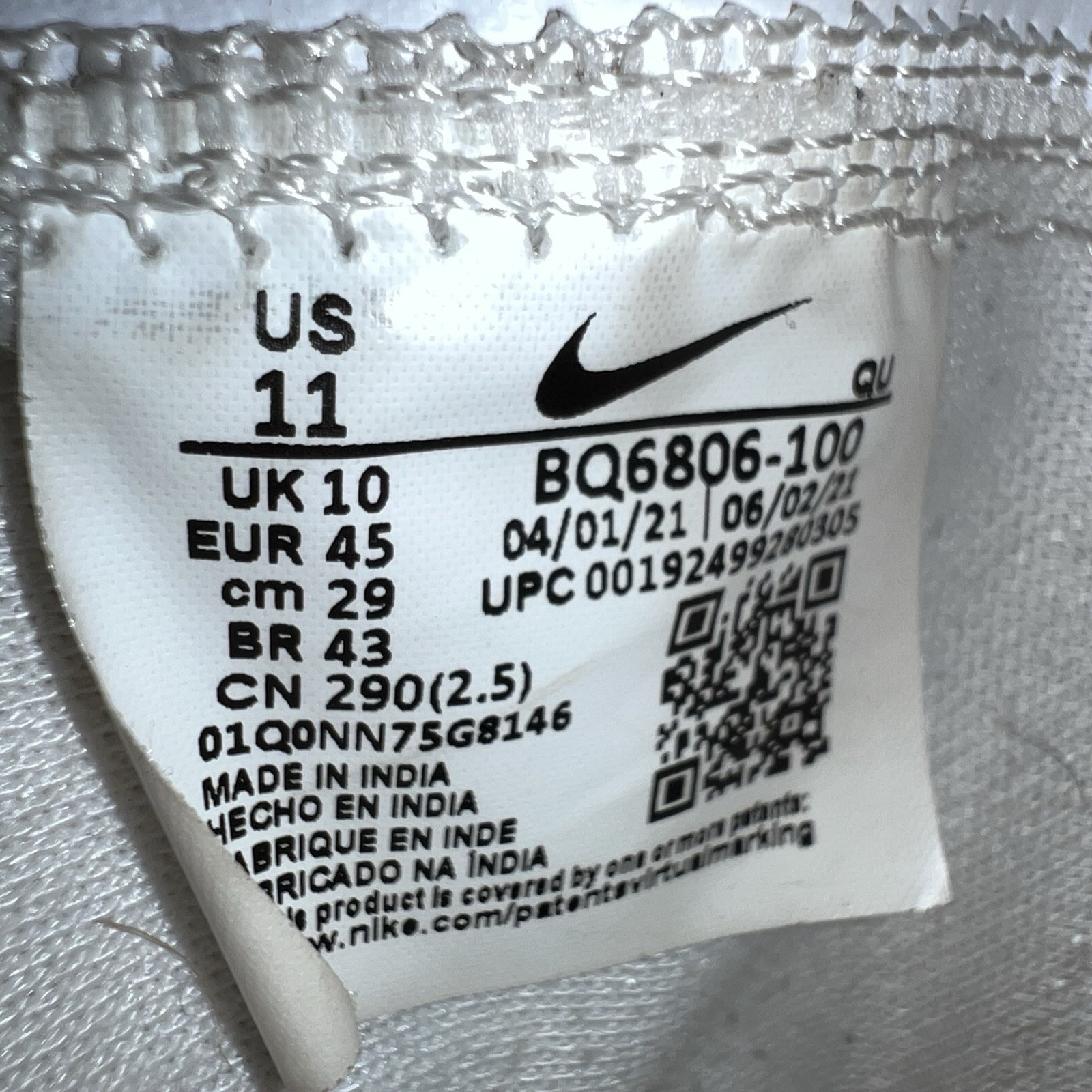 Nike Blazer Mid '77 Vintage White Black Shoes Sneakers 2021 Men's 11 thumbnail 8