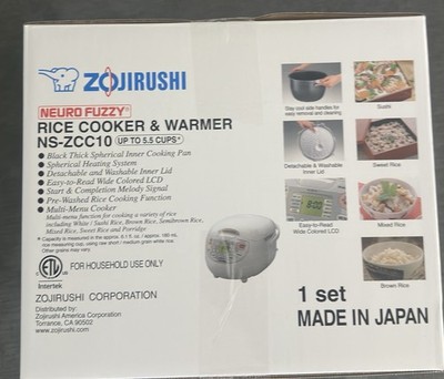 Zojirushi Neuro Fuzzy NS-ZCC10 Rice Cooker & Warmer 5.5 Cup White