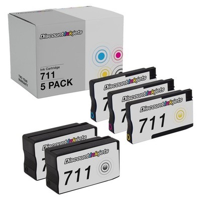 5PK BLACK COLOR Set for HP 711 CZ130 CZ131 CZ132 CZ133 Toner Cartridge T120 T520
