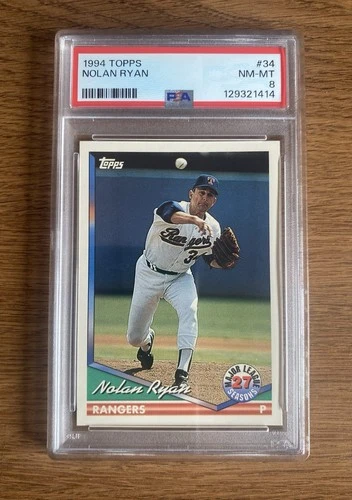 1994 Topps - Nolan Ryan #34 Texas Rangers - PSA 8