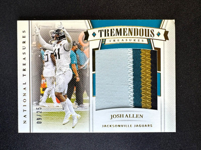 2020 National Treasures Josh Hines-Allen Player Worn Patch Jaguars #d 9/25 *READ