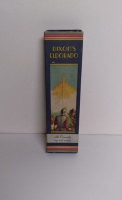 Vintage Dixon's Eldorado Pencil Box Dixonite Cap Graphic Art Deco Style Empty