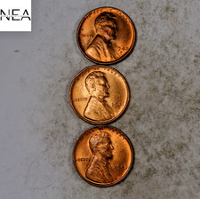 1945+1947-S+1948-D Lincoln Wheat Penny Cent Lot/Set ~ Gem BU Red ~ ZWL51