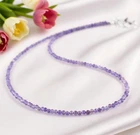 Amethyst 2mm Crystal Gemstone Faceted Beads Minimalist Dainty Choker Necklace