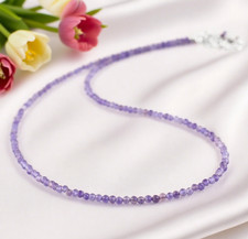 Amethyst 2mm Crystal Gemstone Faceted Beads Minimalist Dainty Choker Necklace