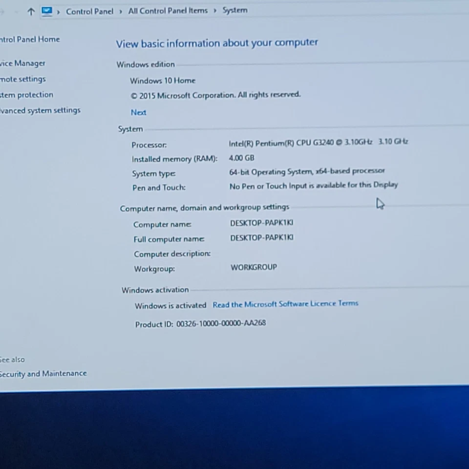 DELL OPTIPLEX 3020 SFF DESKTOP PC intel pentium  3.10GHZ 4GB 256GB SSD WIN 10 - Image 2 of 4