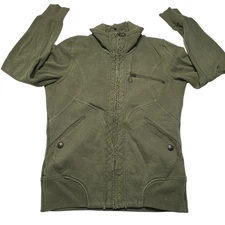 Fox Racing Moto-X Jacket Sweater Full Zip Olive Green Women's Size Small