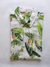 Marina Yachting Herren Leichtes Hemd XL / 43 Kurzarm Rot Blumen Baumwolle