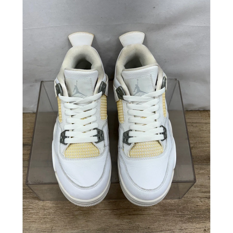 Nike Air Jordan 4 Retro Pure Money Juvenil Tenis Blanco (408452-100) Talla 6.5Y Foto 3 de 4