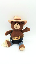 Vtg Smokey the Bear Plush Ornament 1985 With Tag 7  Hat Denim Pants