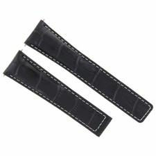 19MM LEATHER WATCH BAND STRAP FOR TAG HEUER CARRERA TWIN TIME CV2113 BLACK WS