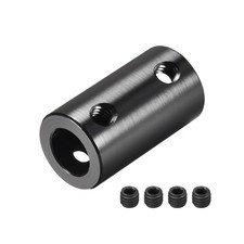8mm to 8mm Bore Rigid Coupling 25mm Length 14mm Diameter Connector Black 4pcs