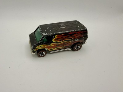 Hot Wheels Redline Super Van - Black with Flames, Chrome Plastic Base