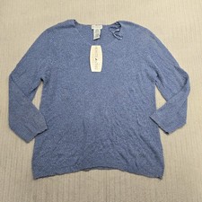 White Stag Sweater Womens XL Blue Textured Pullover Crewneck Lightweight Top