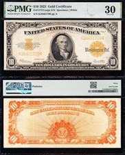 NICE Crisp Choice VF++ 1922 $10 GOLD CERTIFICATE! PMG 30! FREE SHIPPING! 1709