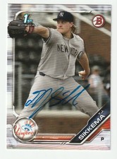 TJ Sikkema Signed 2019 Bowman Draft Card Auto New York Yankees Autograph COA