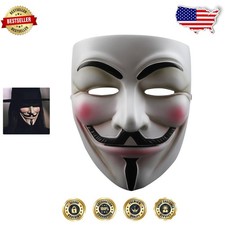 Vendetta Mask Guy Fawkes Resin Cosplay Halloween Costume Unisex