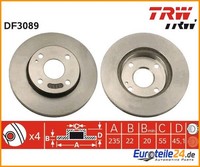 2 St. Bremsscheibe Trw DF3089 FüR Mazda 323 S Iv 323 C Iv