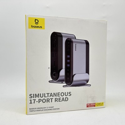 Baseus 17-in-1 USB C Docking Station 4K HDMI 2 DP 1 zur Übertragung auf 3 Monito