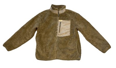 Dive Bomb Industries High Pile Fleece Men's Size L Brown Sherpa Full Zip Jacket