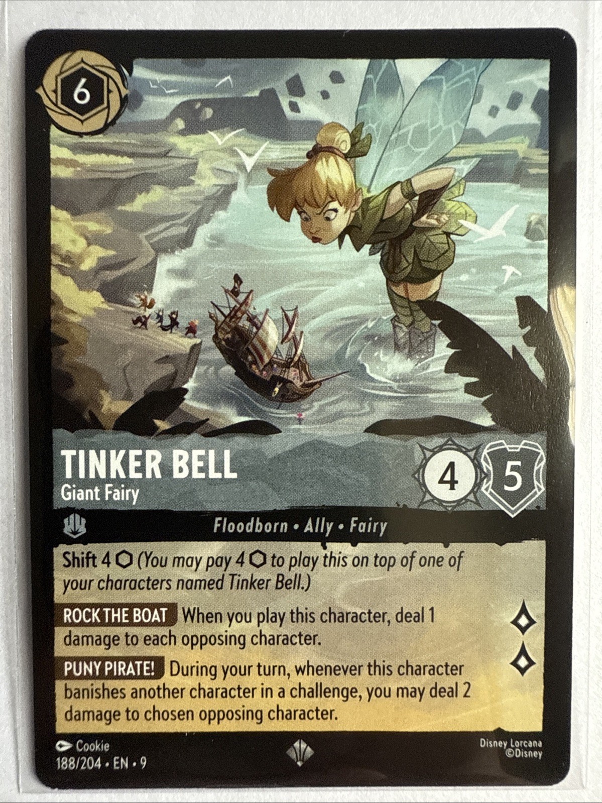 Tinker Bell Giant Fairy Super Rare 188/204 Lorcana Fabled NM