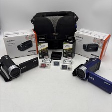 2X - Sony Handycam HDR-CX240 Camcorder Ultimate Bundle w/4X SD Card, Bag, Boxes
