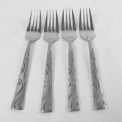 Set Aus 4 Oneida Twist Salatgabeln Aus Edelstahl - 7 Zoll