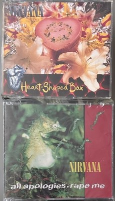 2 x Nirvana CD Singles Lot Heart-Shaped Box & All Apologies/Rape Me 1993