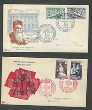 France 1952 - 1953 Red Cross/Painting First Day Cover x 2 #824