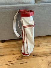 Vintage Atlantic Clover Pattern Single Shoulder Strap Carry Golf Bag Red  White